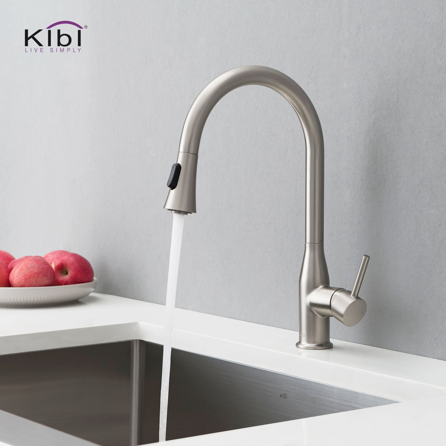 KIBI Napa Single Handle High Arc Pull Down Kitchen Faucet – KKF2005