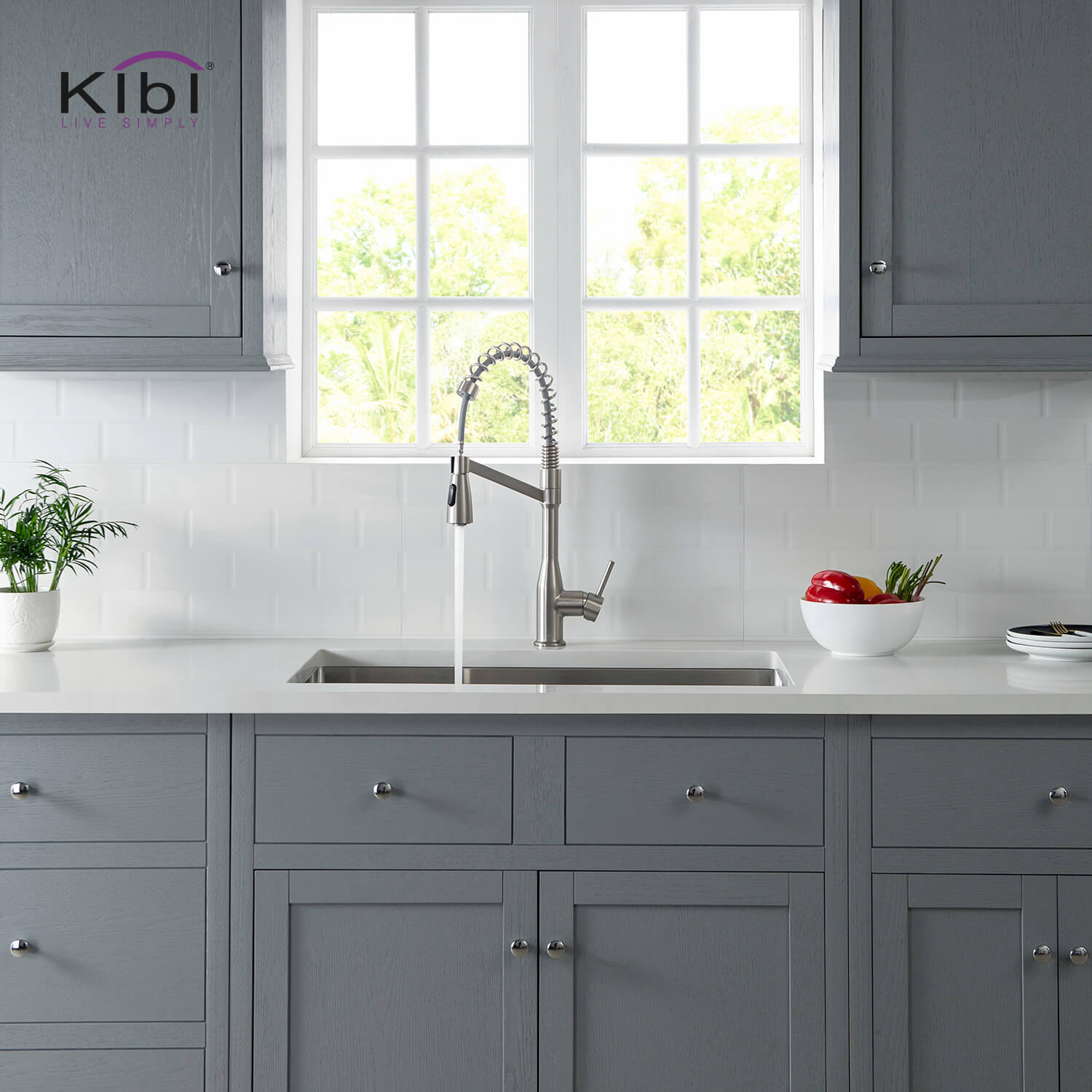 KIBI - Largo Single Handle High Arc Pull Down Kitchen Faucet – KKF2006