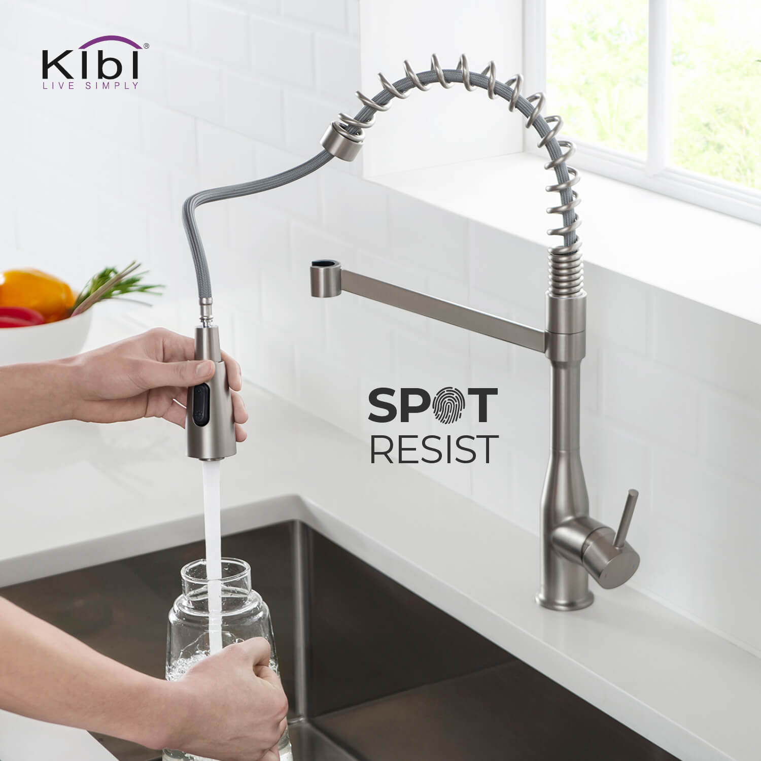 KIBI - Largo Single Handle High Arc Pull Down Kitchen Faucet – KKF2006