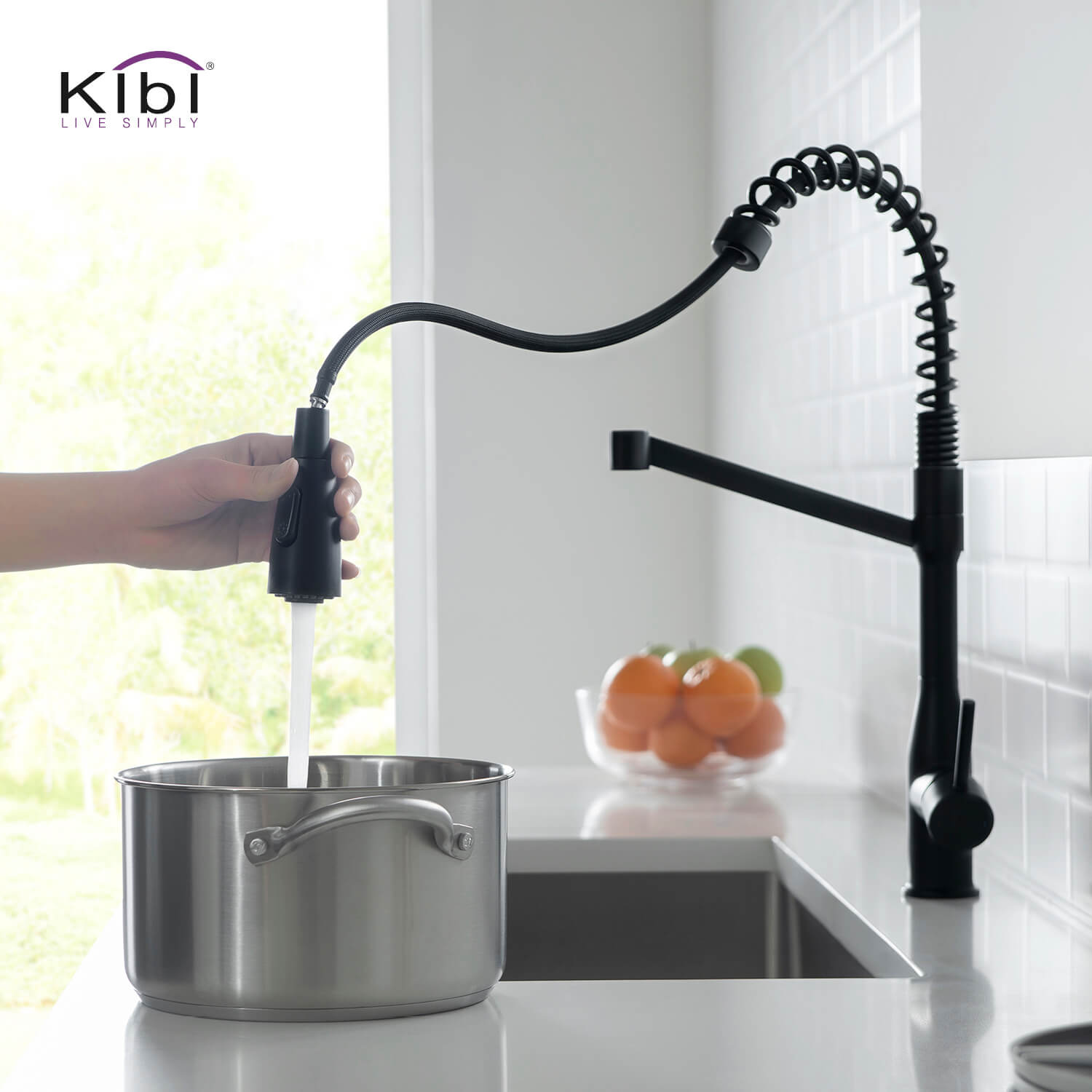 KIBI - Largo Single Handle High Arc Pull Down Kitchen Faucet – KKF2006