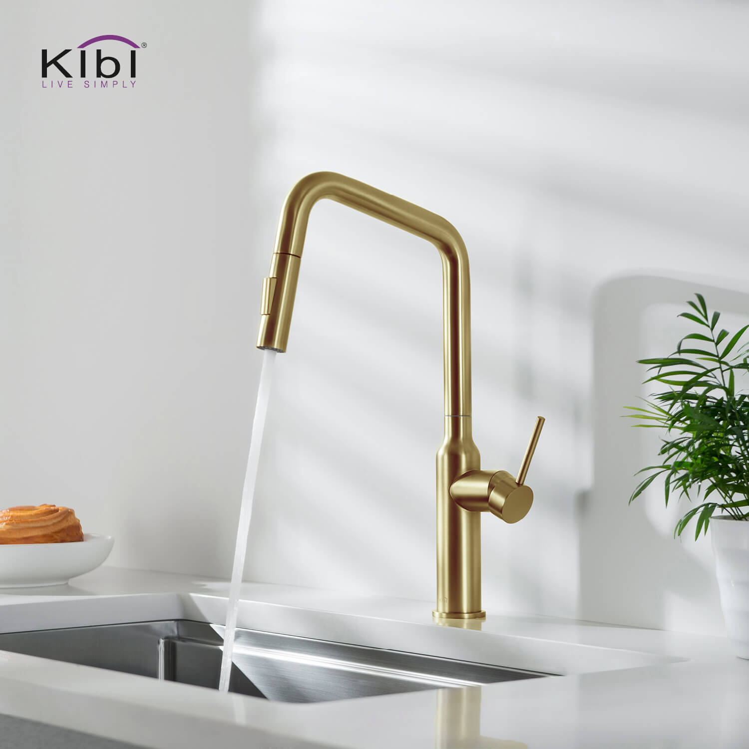 KIBI - Macon Single Handle High Arc Pull Down Kitchen Faucet – KKF2007