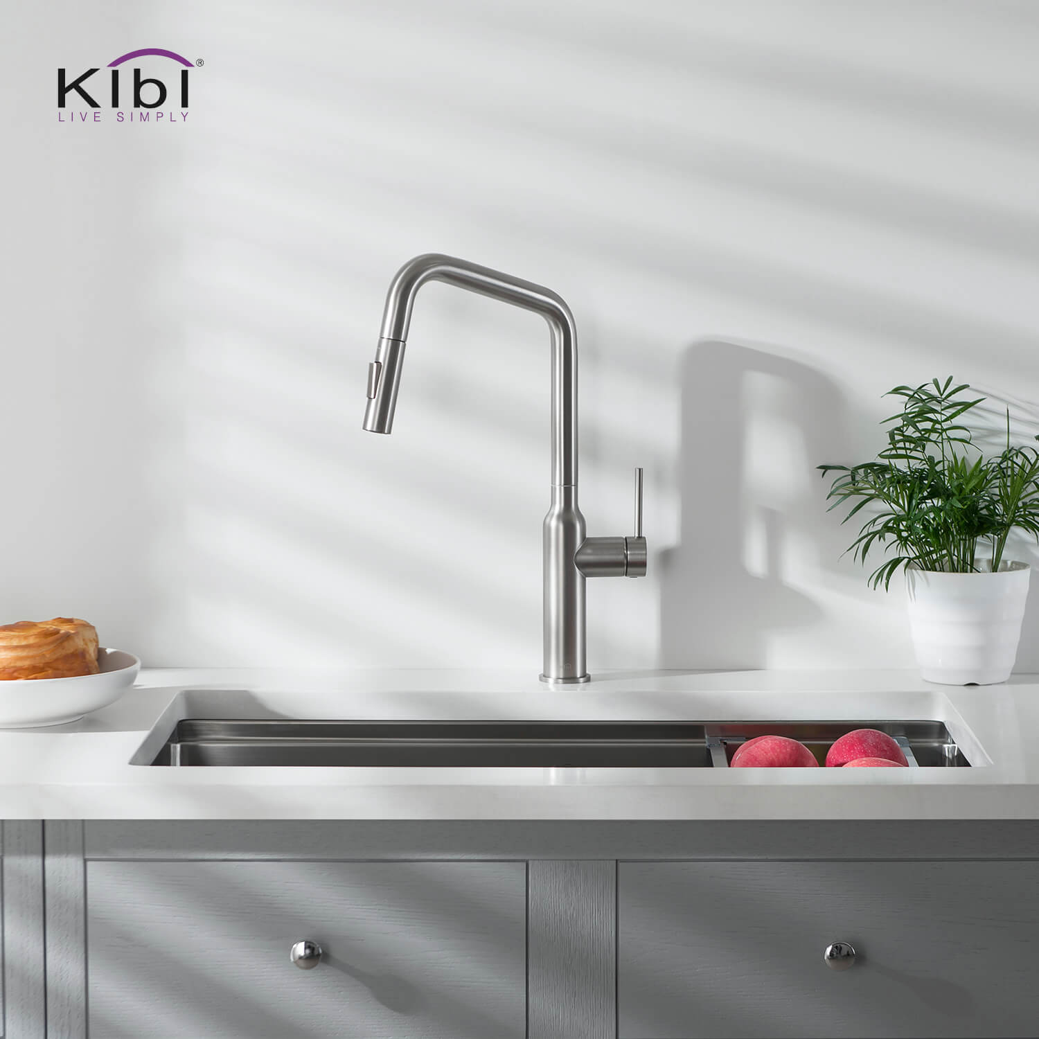 KIBI - Macon Single Handle High Arc Pull Down Kitchen Faucet – KKF2007