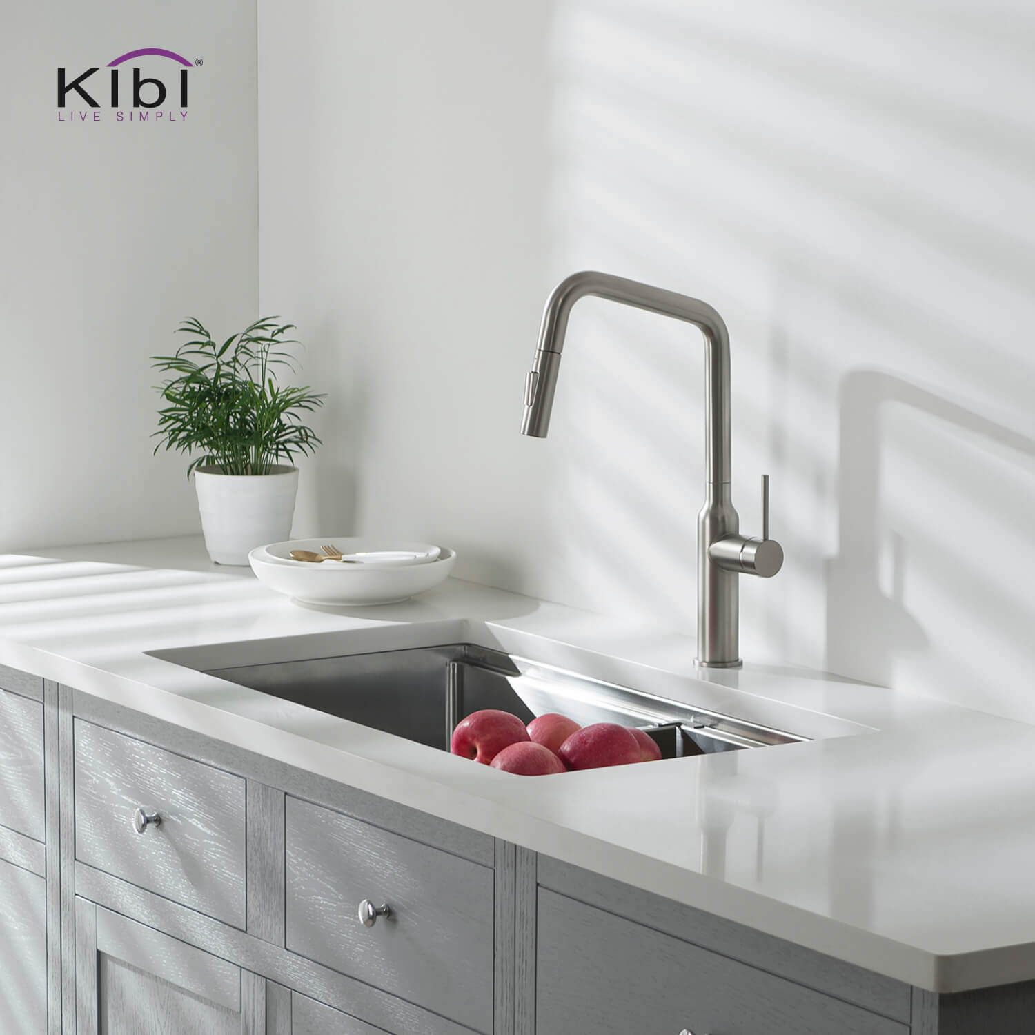 KIBI - Macon Single Handle High Arc Pull Down Kitchen Faucet – KKF2007