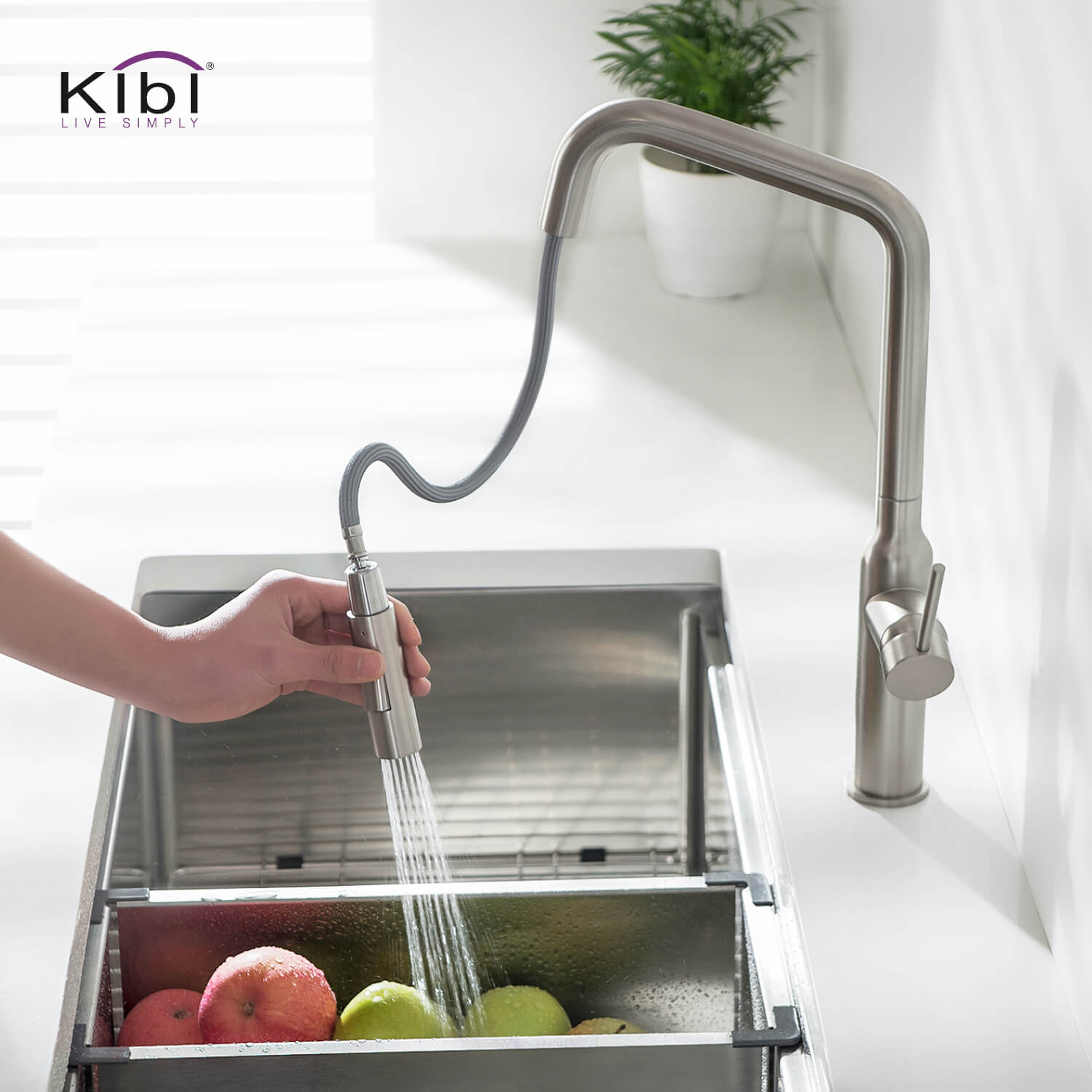 KIBI - Macon Single Handle High Arc Pull Down Kitchen Faucet – KKF2007