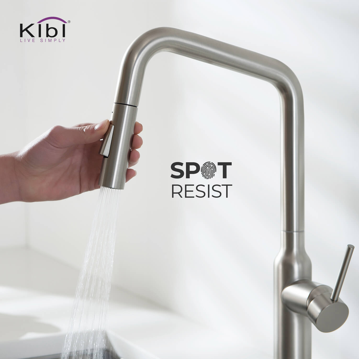 KIBI - Macon Single Handle High Arc Pull Down Kitchen Faucet – KKF2007