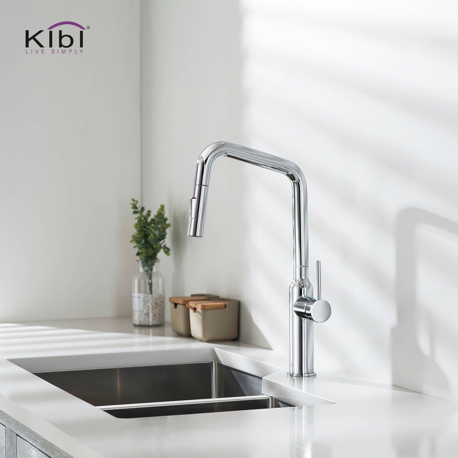 KIBI - Macon Single Handle High Arc Pull Down Kitchen Faucet – KKF2007