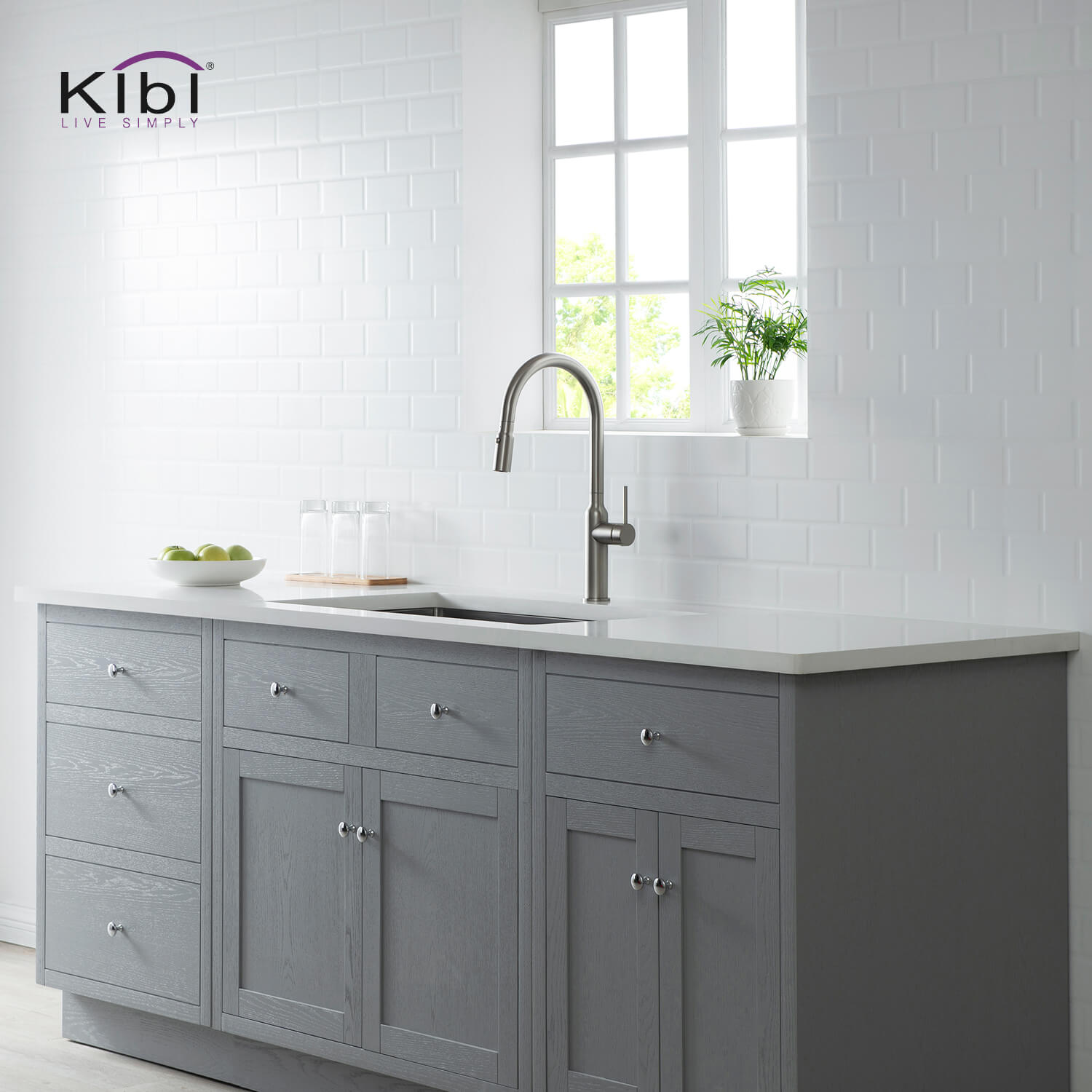 KIBI - Hilo Single Handle High Arc Pull Down Kitchen Faucet – KKF2008