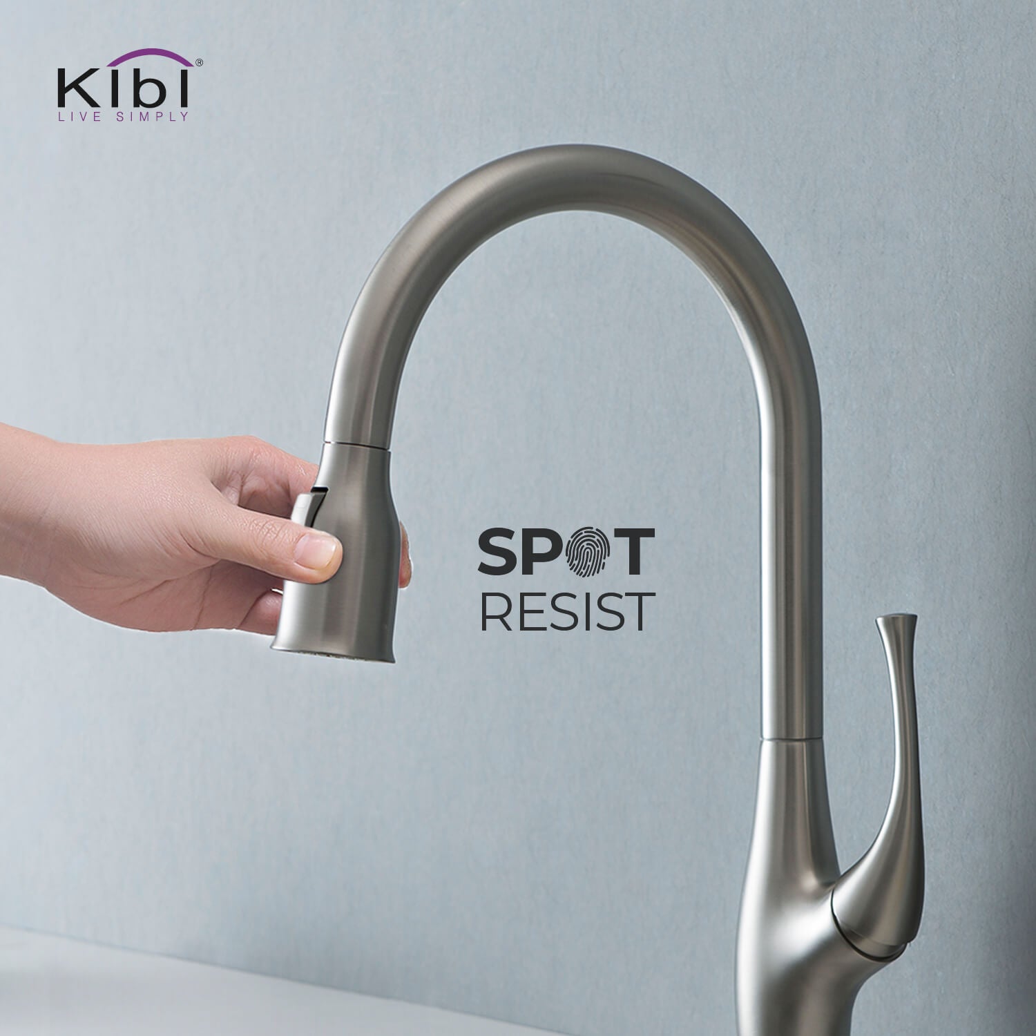 KIBI - Cedar Single Handle High Arc Pull Down Kitchen Faucet – KKF2010