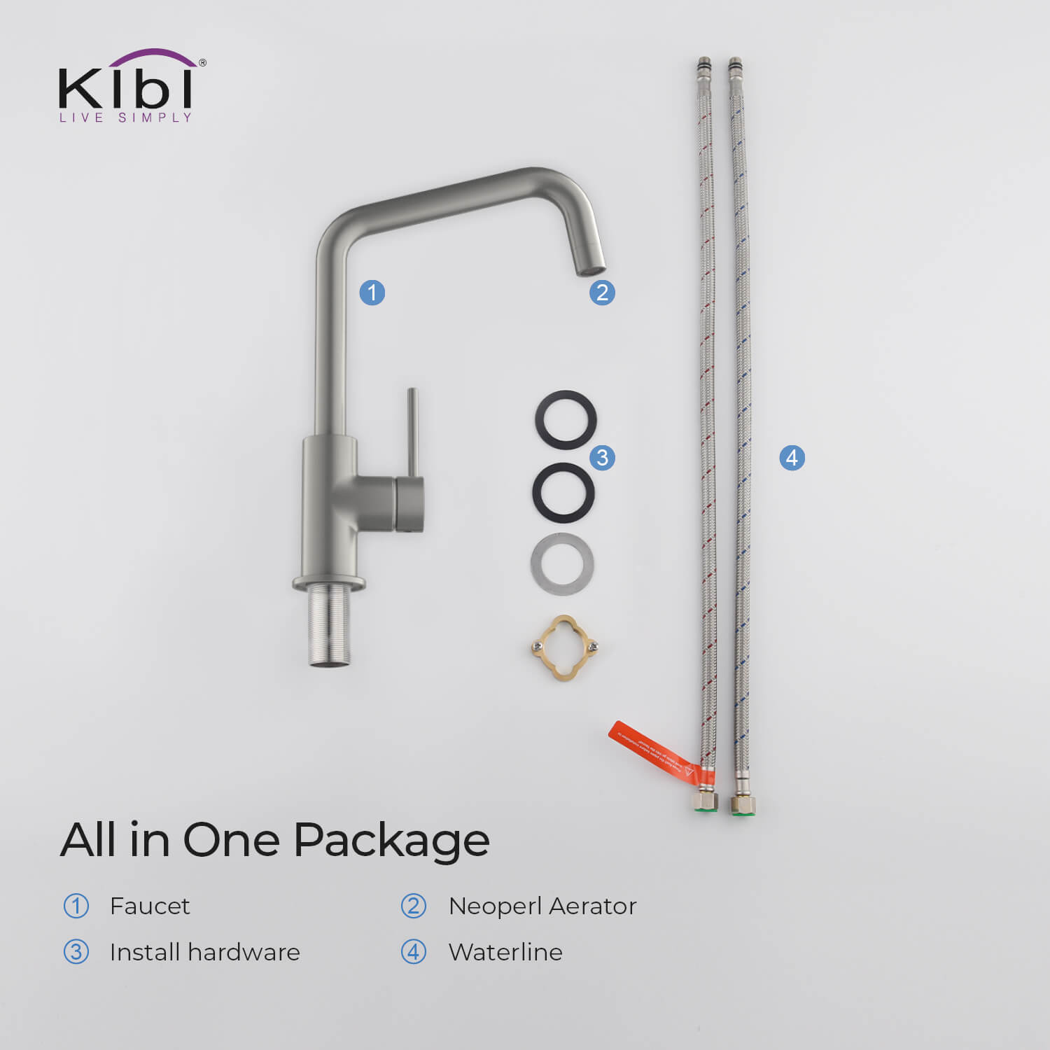 KIBI - Macon Single Handle High Arc Kitchen Bar Faucet – KKF2012