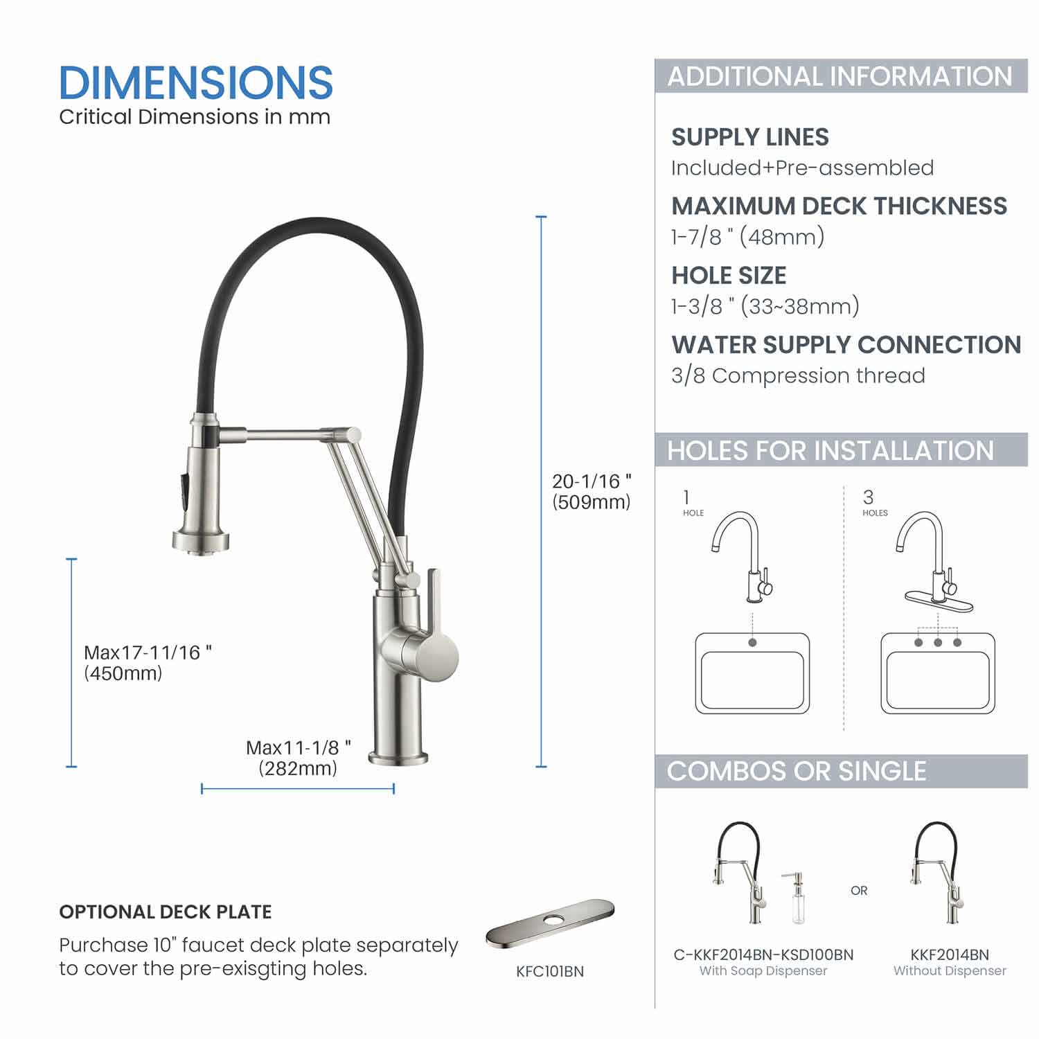 KIBI - Engel Single Handle Pull Down Kitchen Faucet – KKF2014