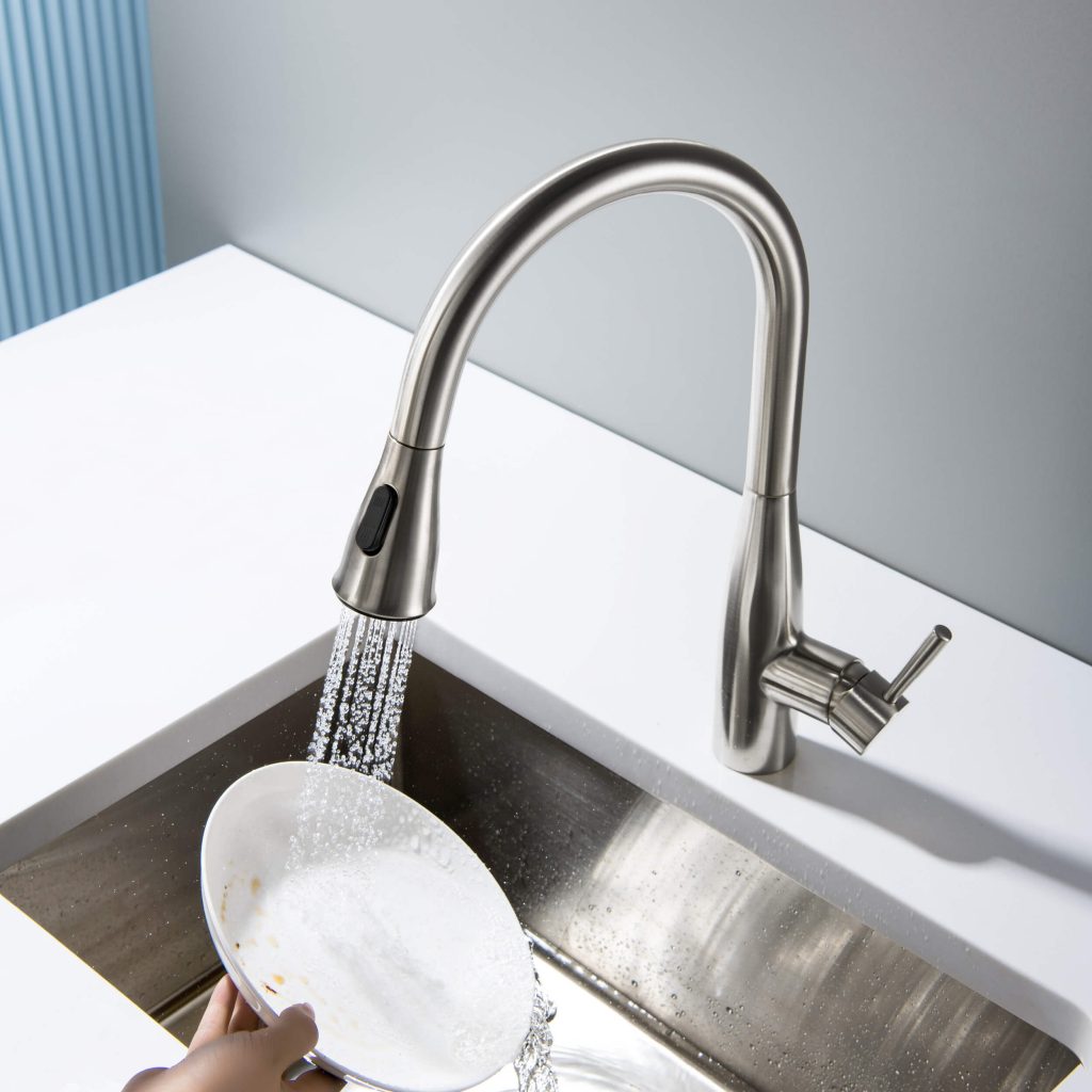 KIBI - Bari-T Single Handle Pull Down Kitchen Sink Faucet - KKF2016