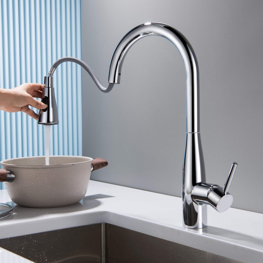 KIBI - Bari-T Single Handle Pull Down Kitchen Sink Faucet - KKF2016