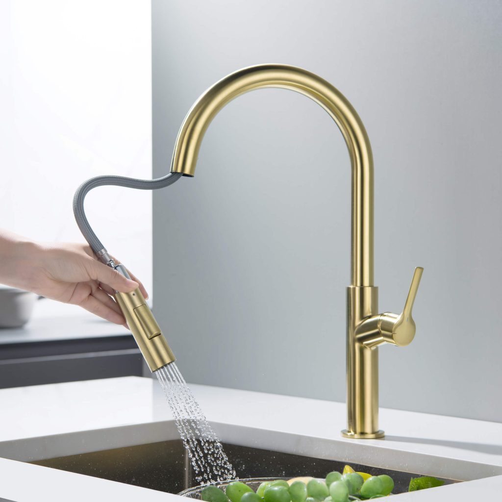 KIBI - Fusion Single Handle Pull Down Kitchen & Bar Sink Faucet - KKF2018