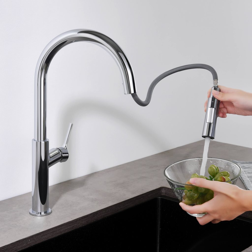 KIBI - Fusion Single Handle Pull Down Kitchen & Bar Sink Faucet - KKF2018