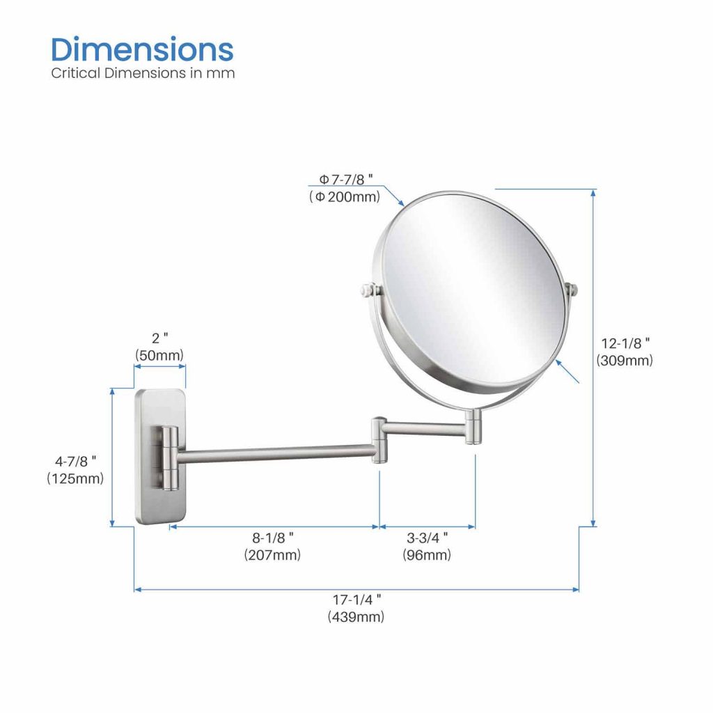 KIBI - Circular Magnifying Makeup/Shaving Mirror - KMM100