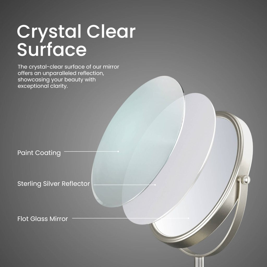 KIBI - Circular Free Standing Magnifying Make Up Mirror - KMM103