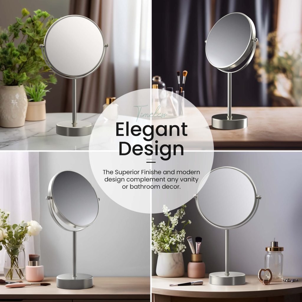 KIBI - Circular Free Standing Magnifying Make Up Mirror - KMM103