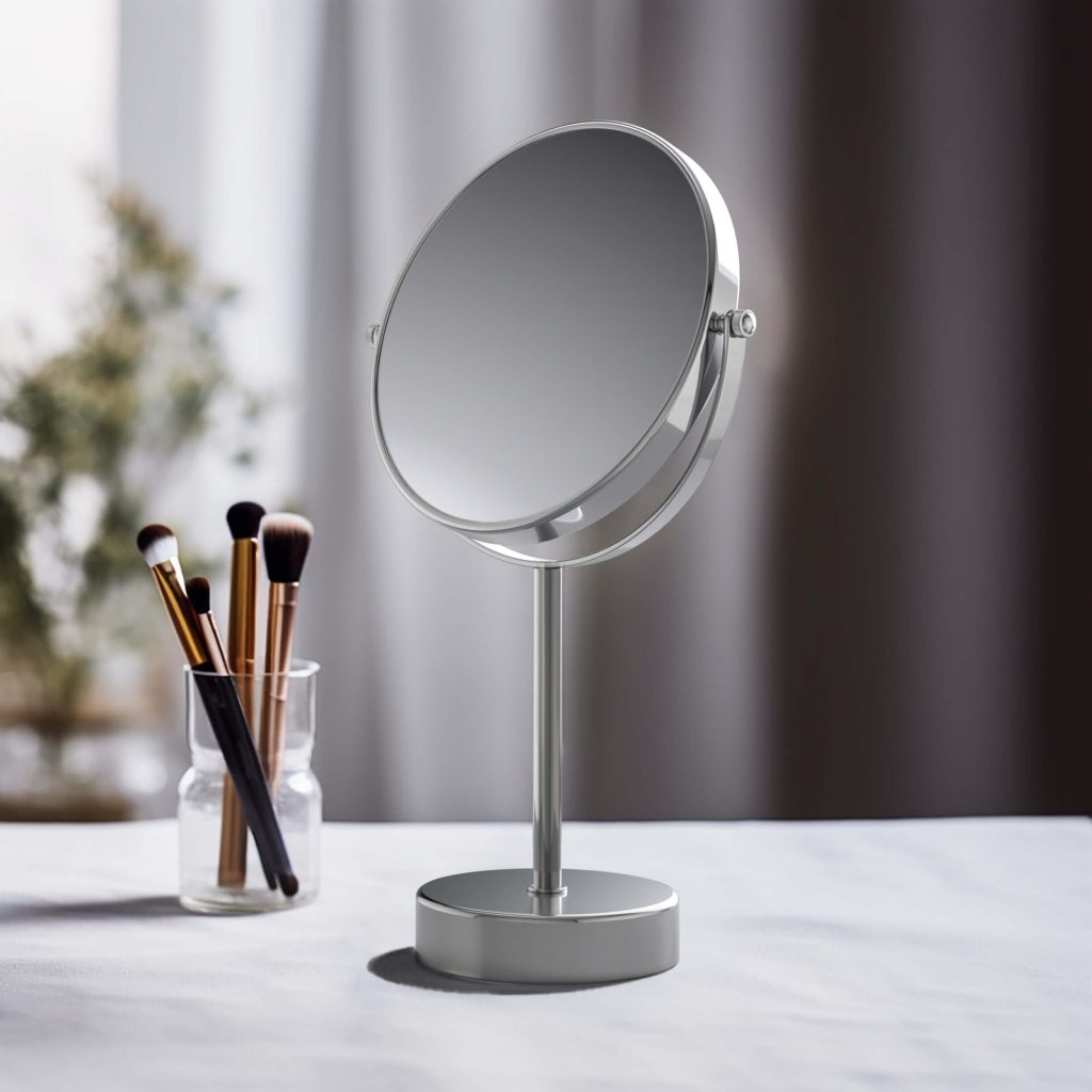 KIBI - Circular Free Standing Magnifying Make Up Mirror - KMM103