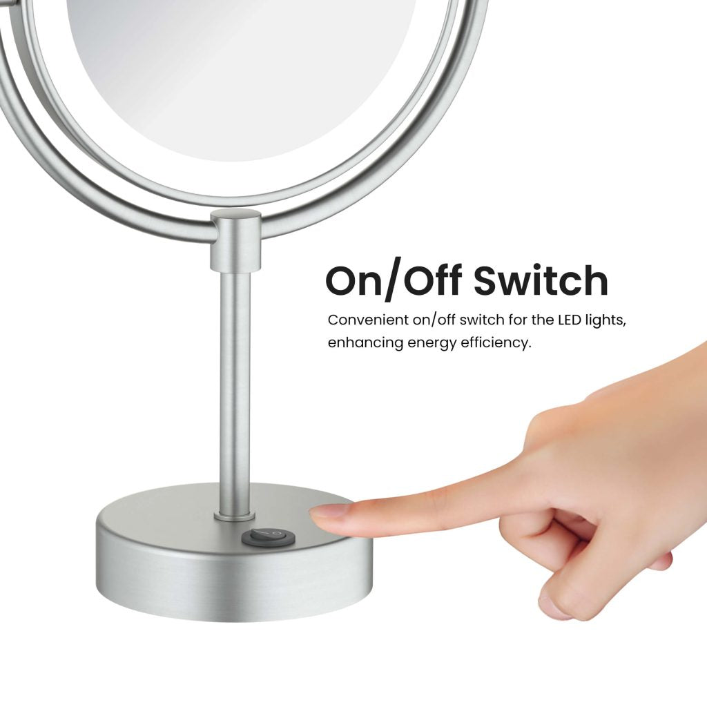 KIBI -  Circular LED Free Standing Magnifying Make Up Mirror - KMM104