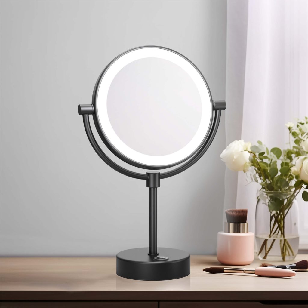 KIBI -  Circular LED Free Standing Magnifying Make Up Mirror - KMM104