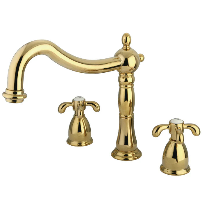 Kingston - Tub Faucets - French Country KS134TX Two-Handle 3-Hole Deck Mount Roman Tub Faucet