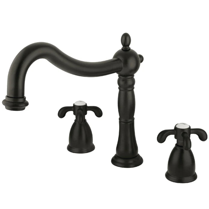 Kingston - Tub Faucets - French Country KS134TX Two-Handle 3-Hole Deck Mount Roman Tub Faucet