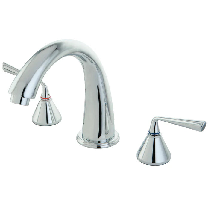 Kingston - Tub Faucets - Silver Sage KS236ZL Two-Handle 3-Hole Deck Mount Roman Tub Faucet