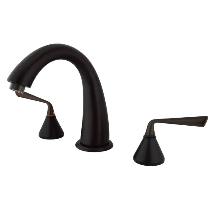 Kingston - Tub Faucets - Silver Sage KS236ZL Two-Handle 3-Hole Deck Mount Roman Tub Faucet