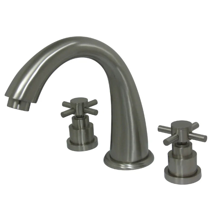Kingston - Tub Faucets -  Roman KS236EX Two-Handle 3-Hole Deck Mount Roman Tub Faucet