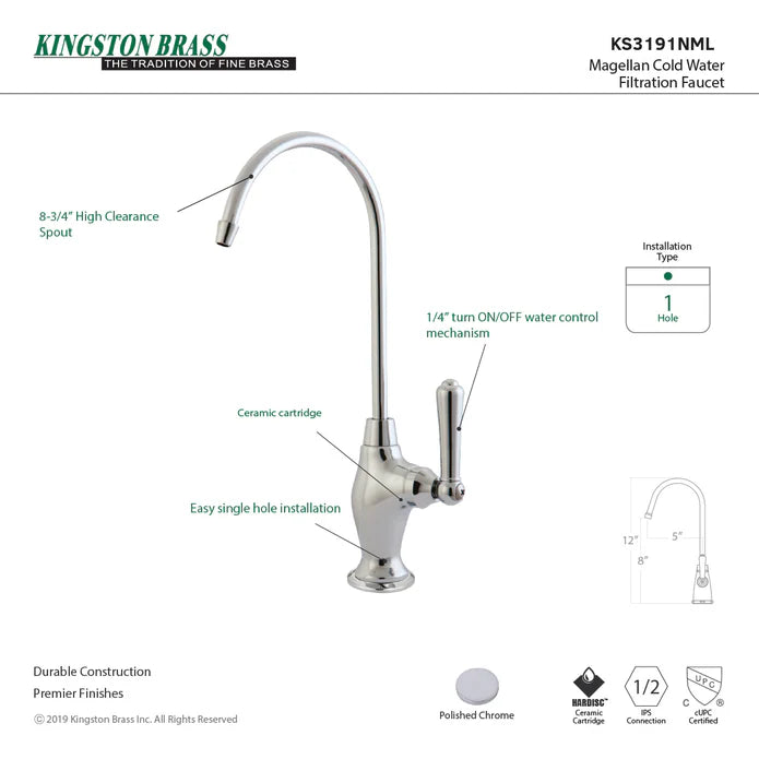 Kingston - Filtration Faucets - Magellan KS319NML Single-Handle 1-Hole Deck Mount Water Filtration Faucet