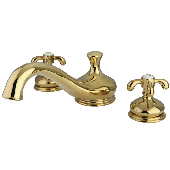 Kingston - Tub Faucets - French Country KS333TX Two-Handle 3-Hole Deck Mount Roman Tub Faucet