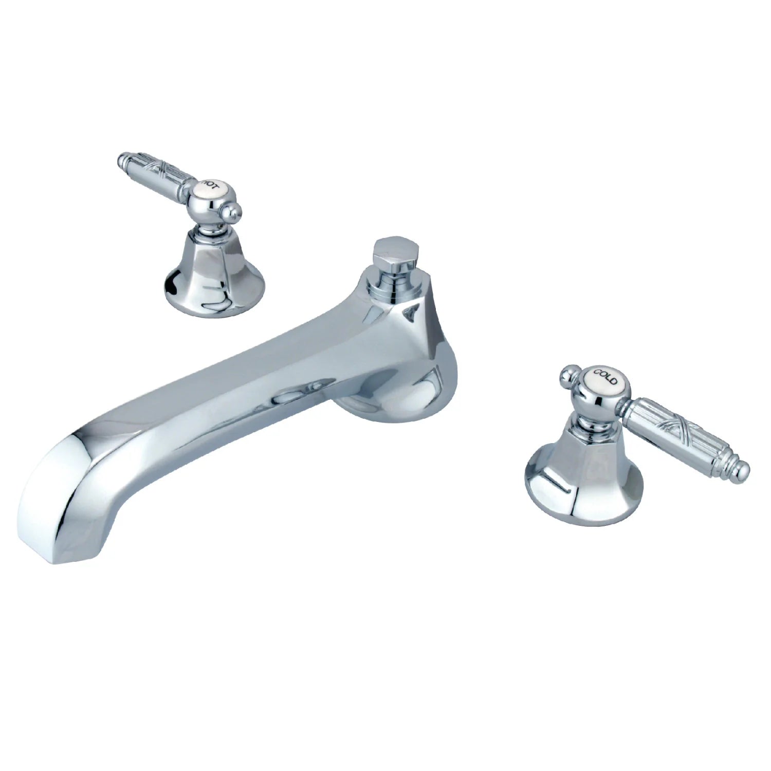 Kingston - Tub Faucets - Georgian KS430GL Two-Handle 3-Hole Deck Mount Roman Tub Faucet