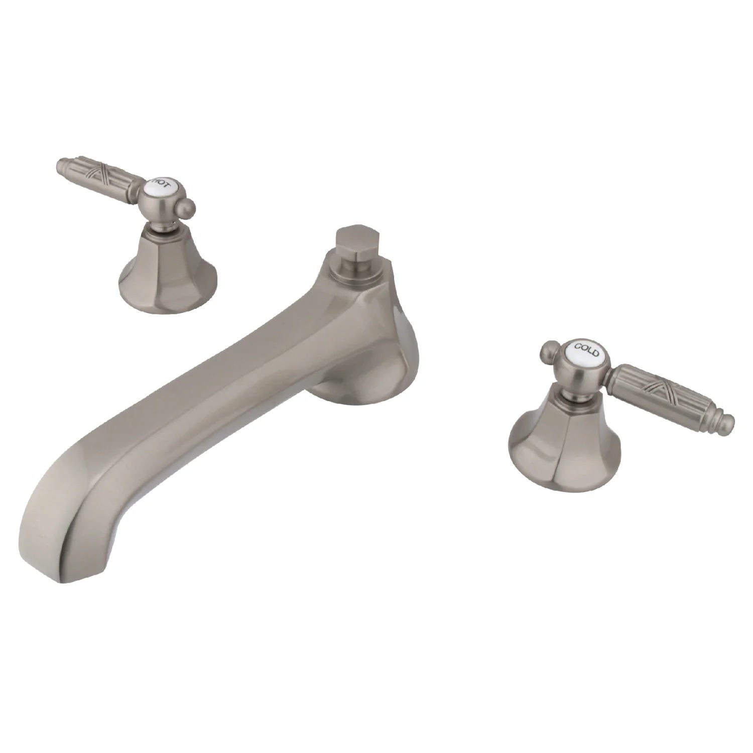 Kingston - Tub Faucets - Georgian KS430GL Two-Handle 3-Hole Deck Mount Roman Tub Faucet