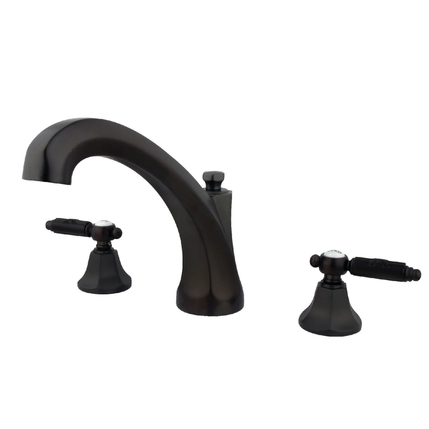 Kingston - Tub Faucets - Georgian KS432GL Two-Handle 3-Hole Deck Mount Roman Tub Faucet