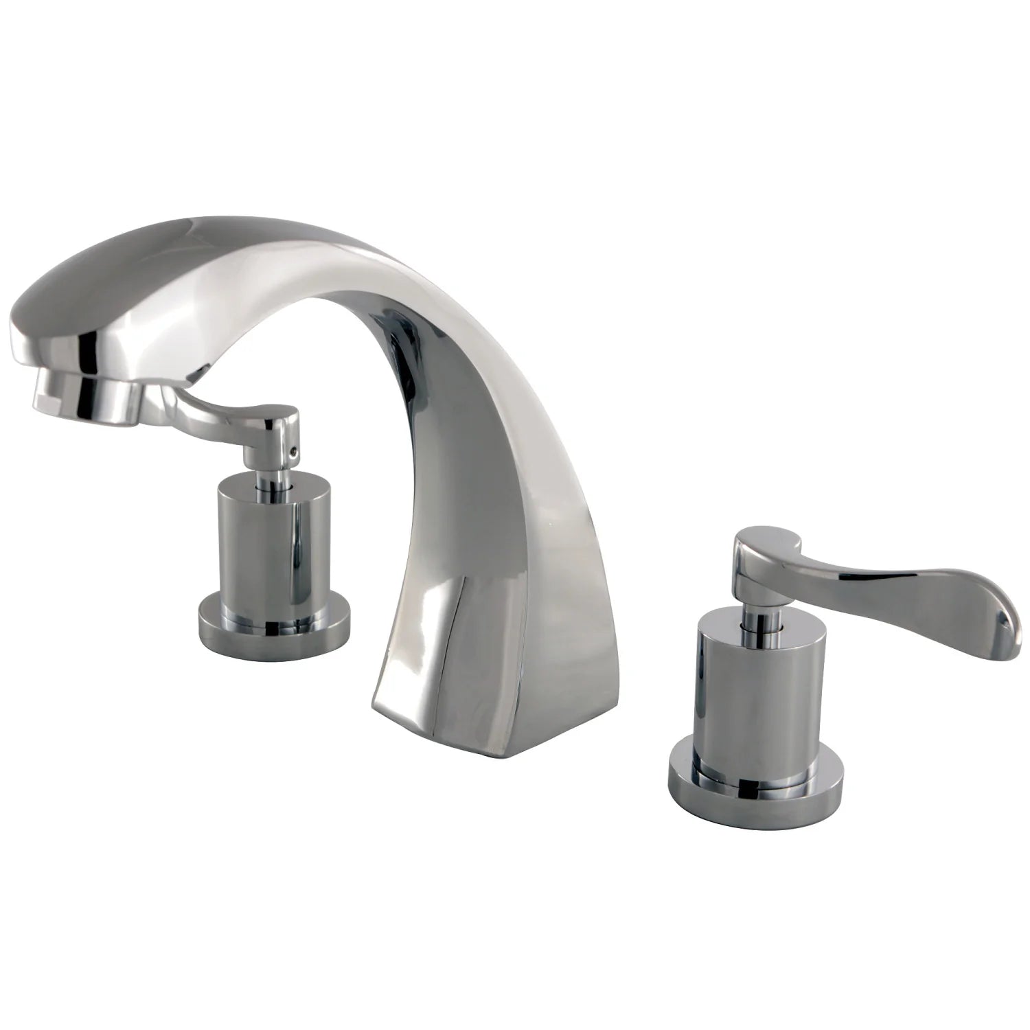 Kingston - Tub Faucets - Vintage KS436DFL Two-Handle 3-Hole Deck Mount Roman Tub Faucet