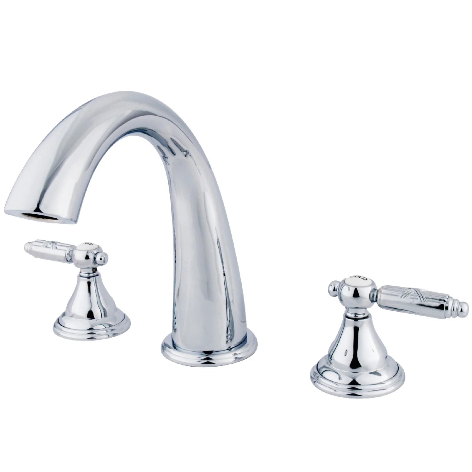 Kingston - Tub Faucets - Georgian KS536GL Two-Handle 3-Hole Deck Mount Roman Tub Faucet