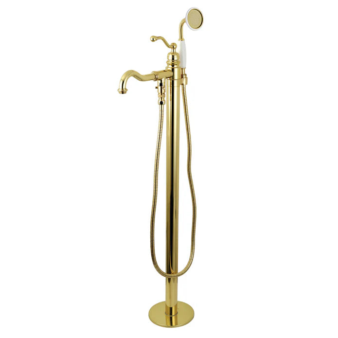 Kingston - Tub Faucets - English Country KS7130ABL Single-Handle 1-Hole Freestanding Tub Faucet with Hand Shower