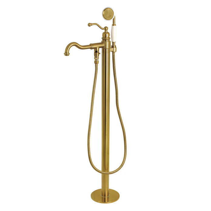 Kingston - Tub Faucets - English Country KS7130ABL Single-Handle 1-Hole Freestanding Tub Faucet with Hand Shower