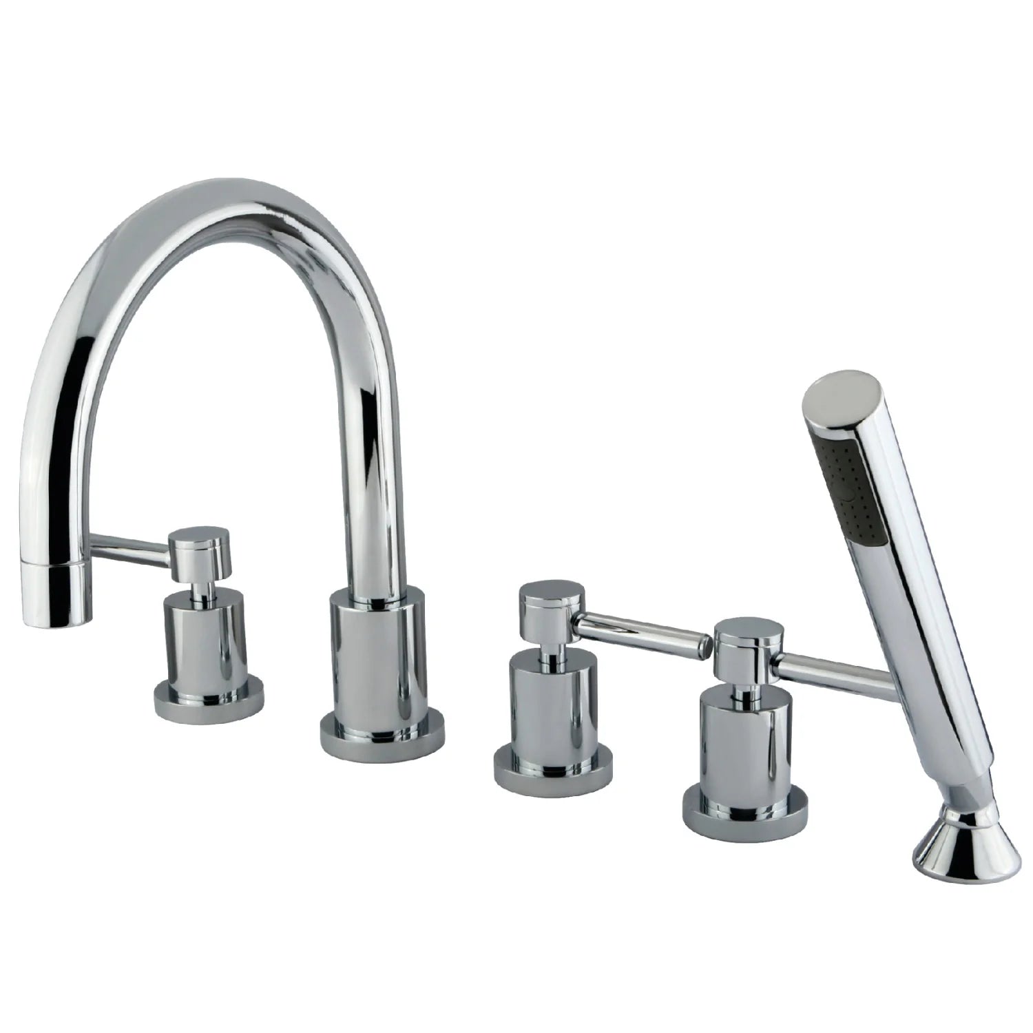 Kingston - Tub Faucets - Concord KS83215DL Three-Handle 5-Hole Deck Mount Roman Tub Faucet with Hand Shower