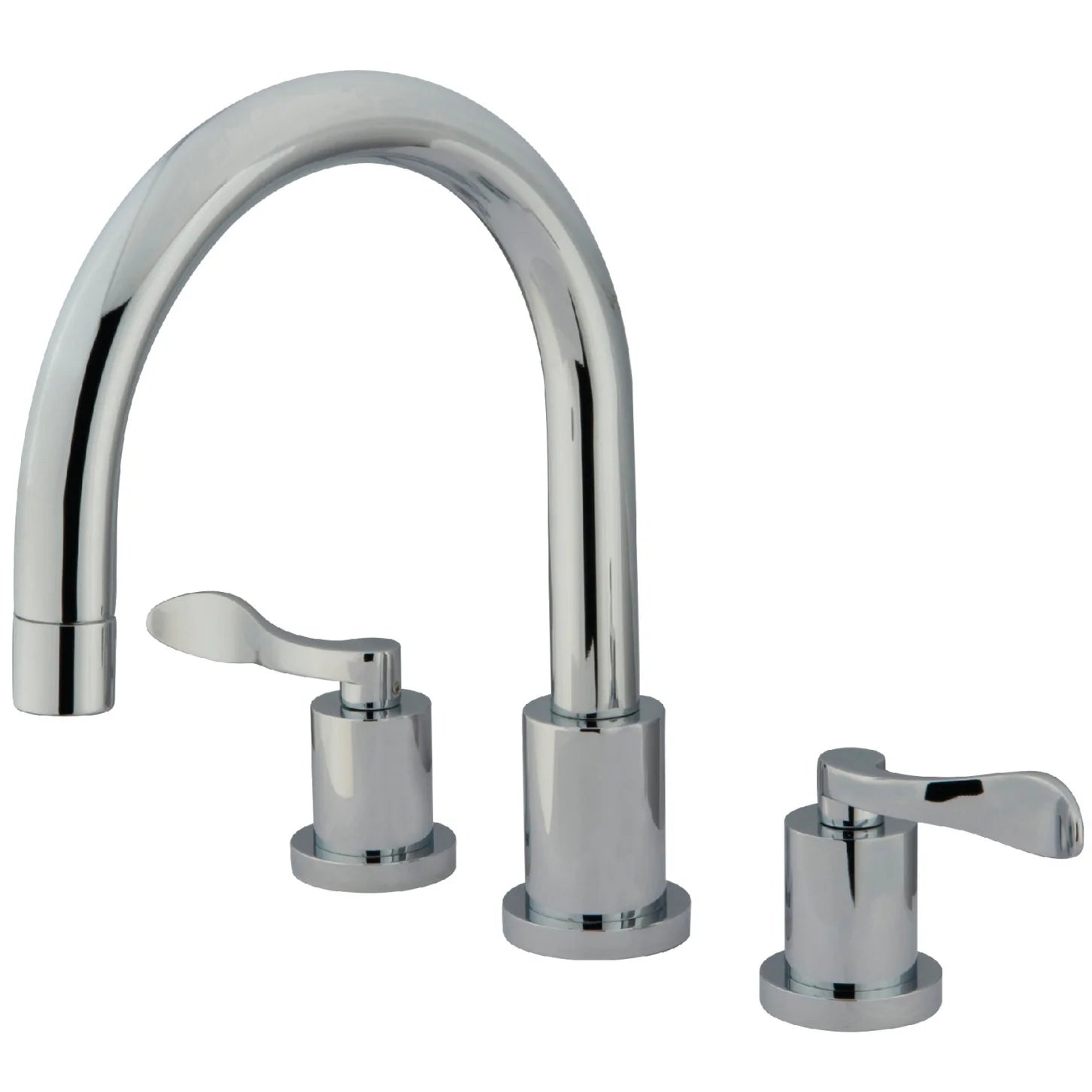 Kingston - Tub Faucets - NuWave French KS832DFL Two-Handle 3-Hole Deck Mount Roman Tub Faucet