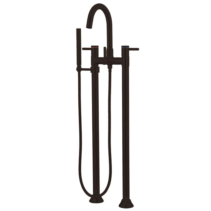 Kingston - Tub Faucets - Concord KS8351DL Three-Handle 2-Hole Freestanding Tub Faucet with Hand Shower