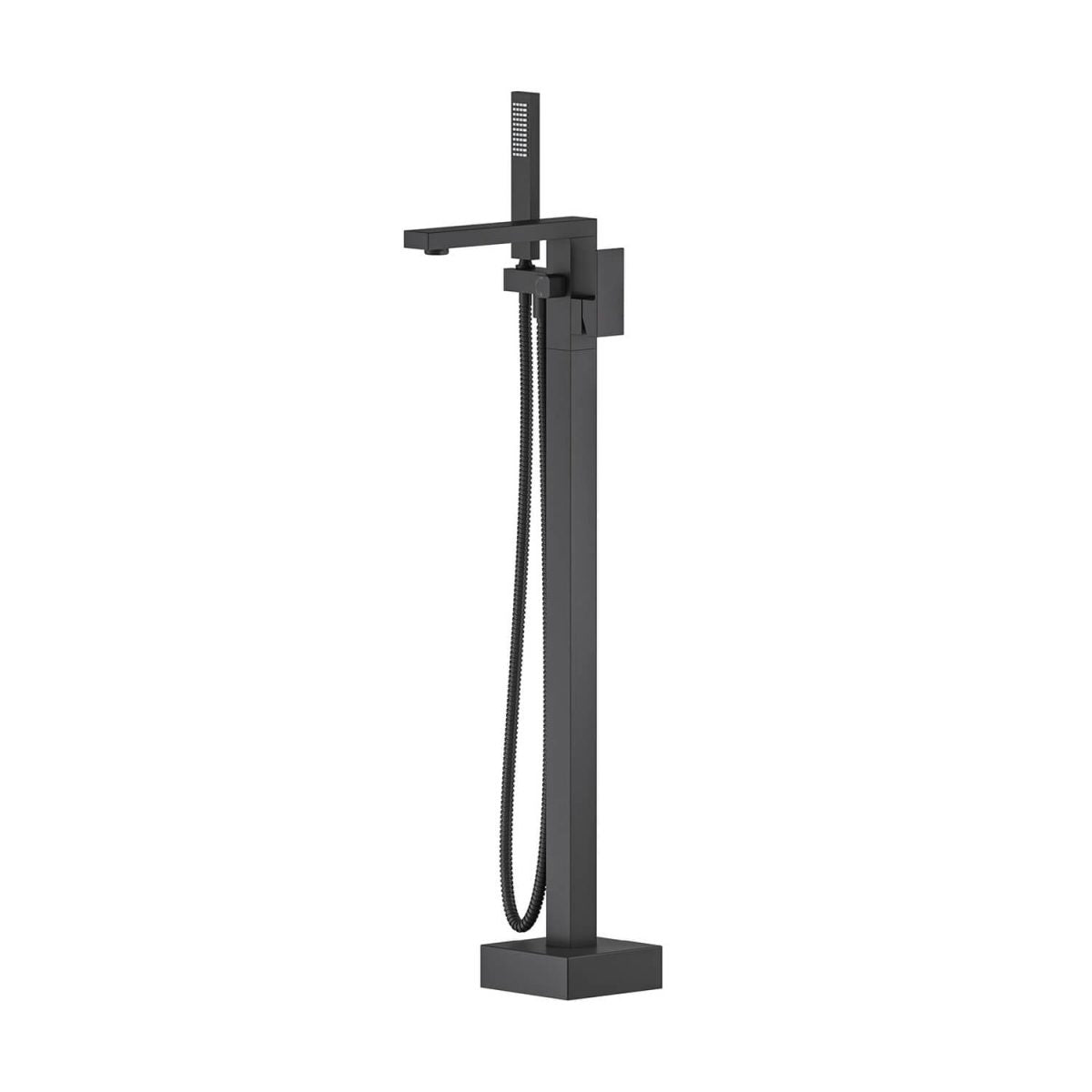 KIBI Cube Single Handle Floor Mounted Freestanding Tub Filler With Hand Shower - KTF302