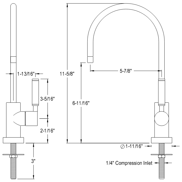 Kingston - Filtration Faucets - Water Onyx NS8190DKL Single-Handle 1-Hole Deck Mount Water Filtration Faucet
