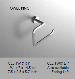 Neelnox - Collection Cello - Towel Ring - CEL-TWR1R (right), CEL-TWR1L (left)