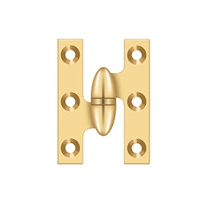 Deltana - Solid Brass Hinges - 2" x 1-1/2" Olive Knuckle Door Hinge (Each)