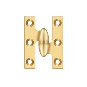 Deltana - Solid Brass Hinges - 2" x 1-1/2" Olive Knuckle Door Hinge (Each)