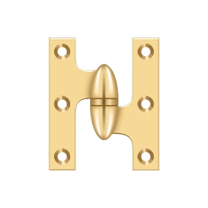 Deltana - Solid Brass Hinges - 2-1/2" x 2" Olive Knuckle Door Hinge (Each)