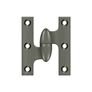 Deltana - Solid Brass Hinges - 2-1/2" x 2" Olive Knuckle Door Hinge (Each)