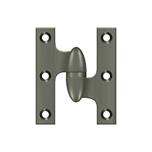 Deltana - Solid Brass Hinges - 2-1/2" x 2" Olive Knuckle Door Hinge (Each)