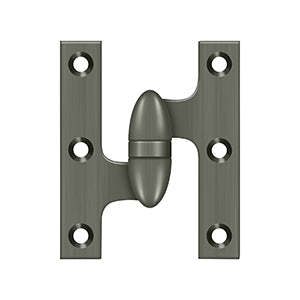 Deltana - Solid Brass Hinges - 3" x 2-1/2" Olive Knuckle Door Hinge (Each)